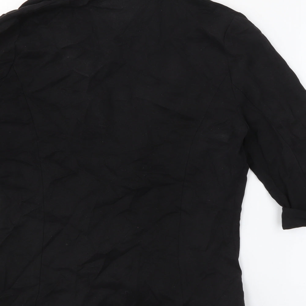 Warehouse Womens Black  Lyocell Jacket Blazer Size 10