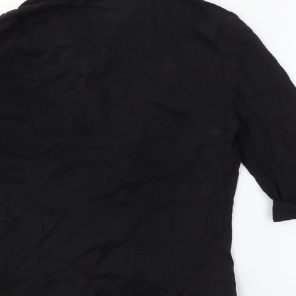 Warehouse Womens Black  Lyocell Jacket Blazer Size 10