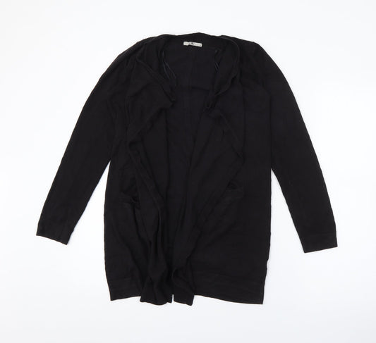 TU Womens Black V-Neck  Viscose Cardigan Jumper Size 8