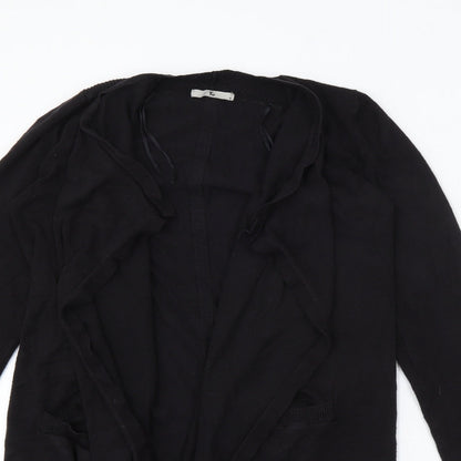 TU Womens Black V-Neck  Viscose Cardigan Jumper Size 8