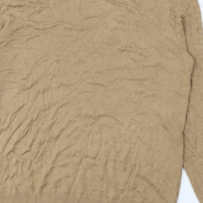 Burton Mens Beige Crew Neck  Acrylic Pullover Jumper Size M