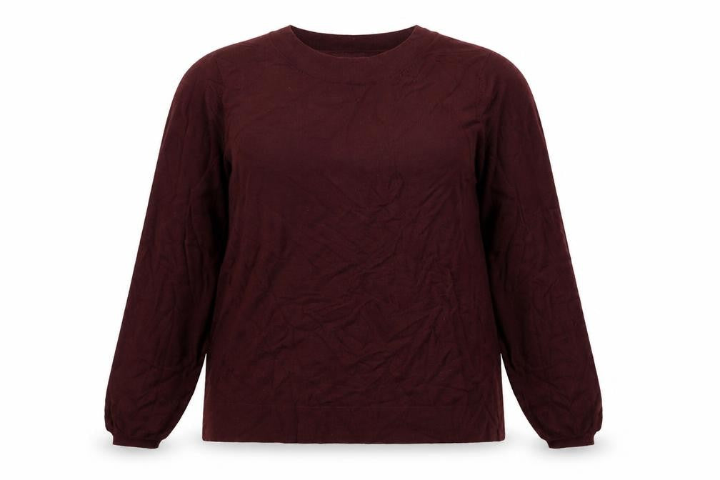 Front view of Street One women’s red crew neck viscose jumper, size UK 16