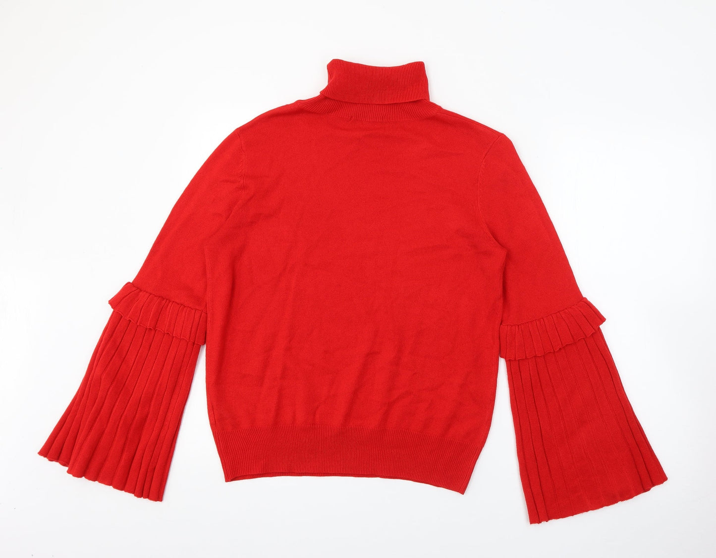 TU Mens Red Roll Neck  Acrylic Pullover Jumper