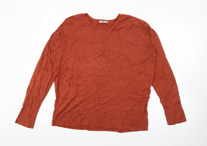 TU Womens Brown Crew Neck  Viscose Pullover Jumper Size 16