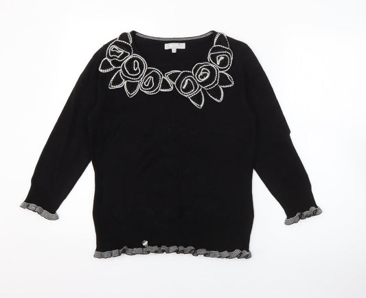 Womens UK Size 10 Per Una Black Pullover Jumper