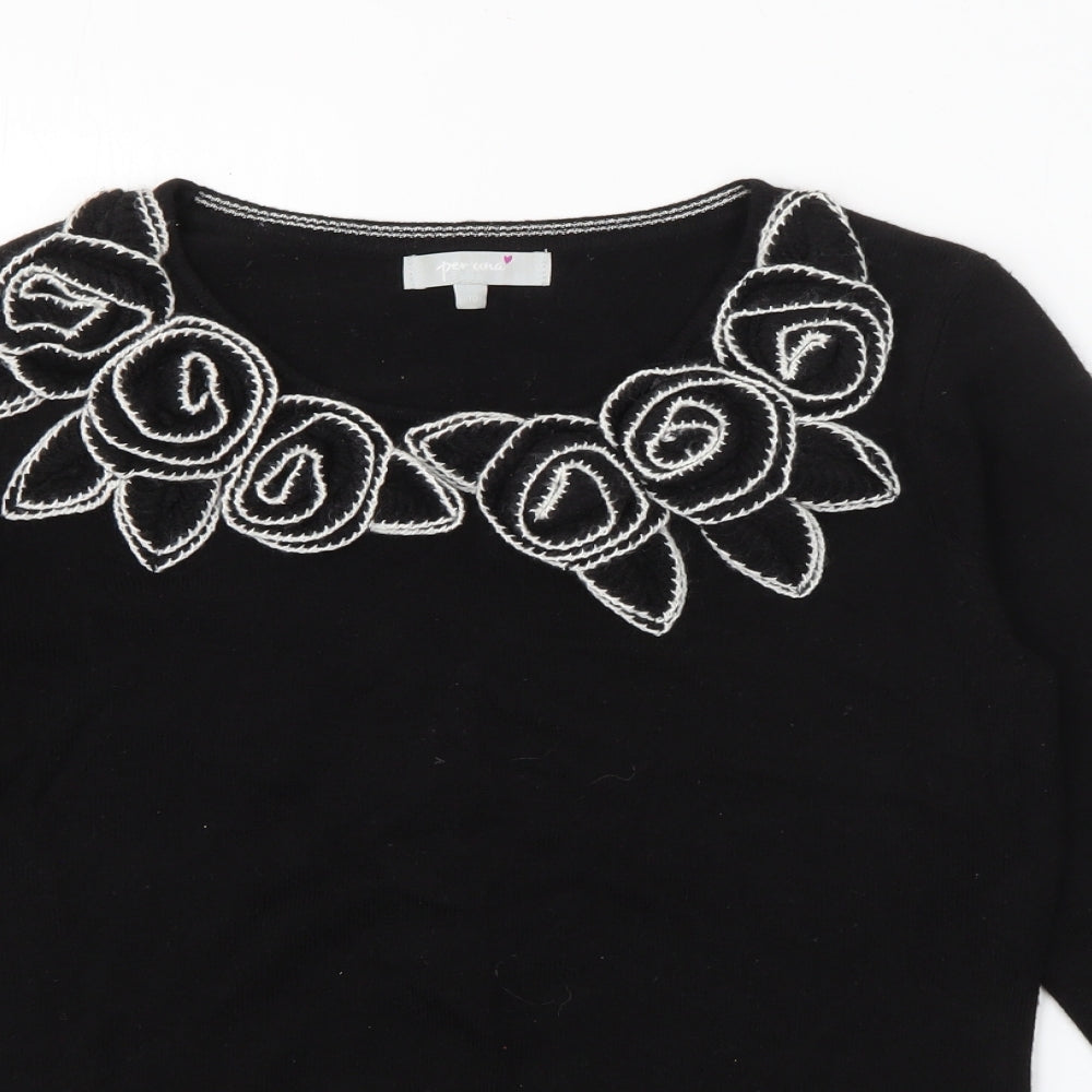 Womens UK Size 10 Per Una Black Pullover Jumper