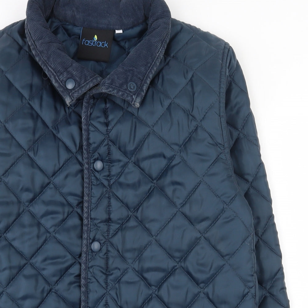 Mens UK Size XS Fastrack Blue Quilted Coat