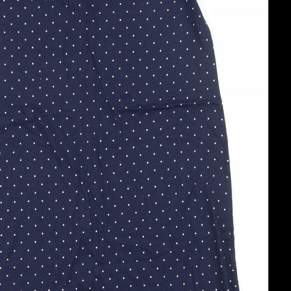 Dunnes Stores Womens Blue Polka Dot 100% Cotton Top Dress Size 8  Button