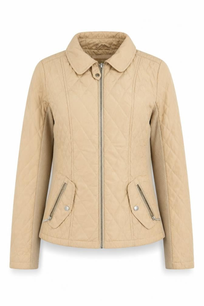 Womens UK Size 12 Per Una Beige Quilted Coat