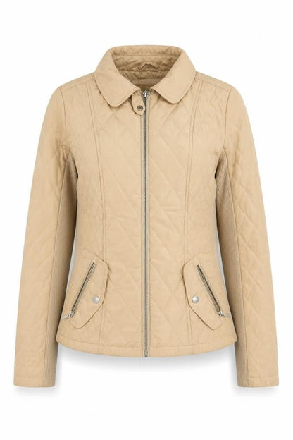 Womens UK Size 12 Per Una Beige Quilted Coat