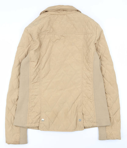 Womens UK Size 12 Per Una Beige Quilted Coat