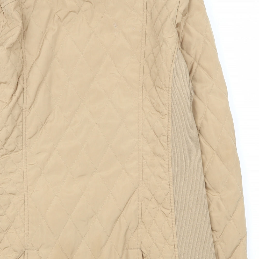 Womens UK Size 12 Per Una Beige Quilted Coat