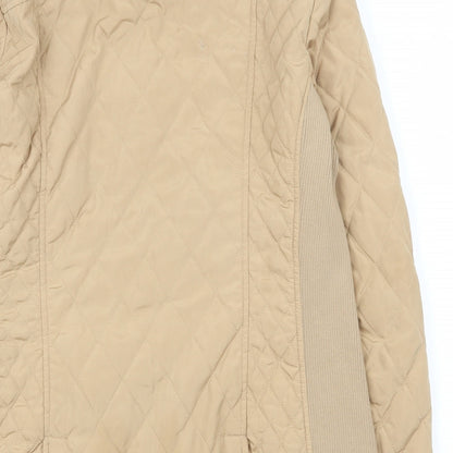 Womens UK Size 12 Per Una Beige Quilted Coat