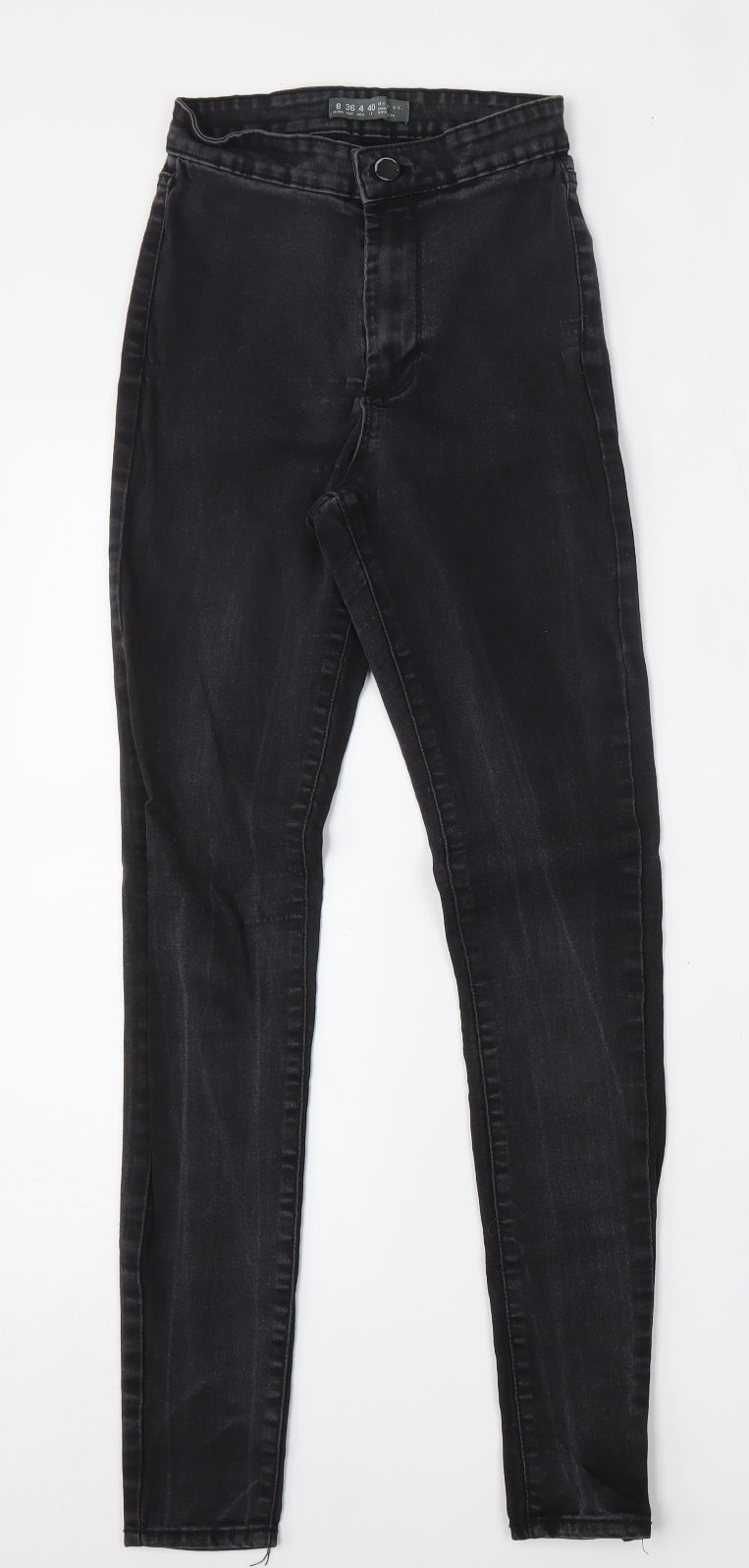 Denim & Co. Womens Black  Cotton Skinny Jeans Size 8 L32 in Regular Button