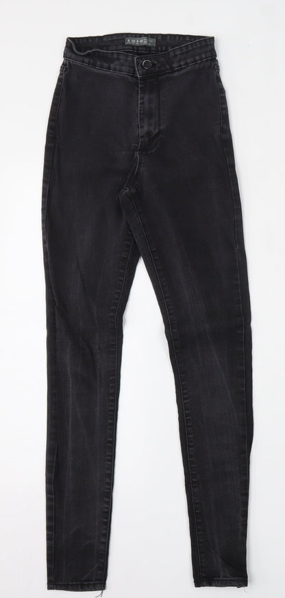 Denim & Co. Womens Black  Cotton Skinny Jeans Size 8 L32 in Regular Button
