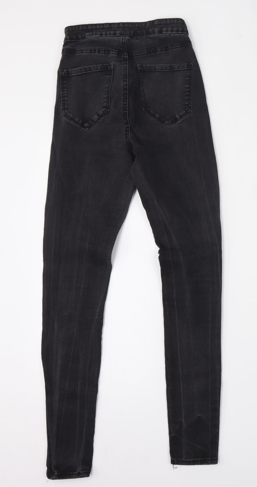 Denim & Co. Womens Black  Cotton Skinny Jeans Size 8 L32 in Regular Button