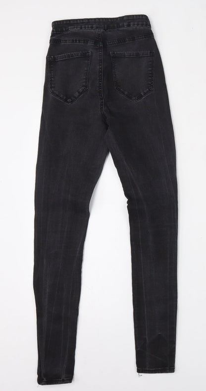 Denim & Co. Womens Black  Cotton Skinny Jeans Size 8 L32 in Regular Button