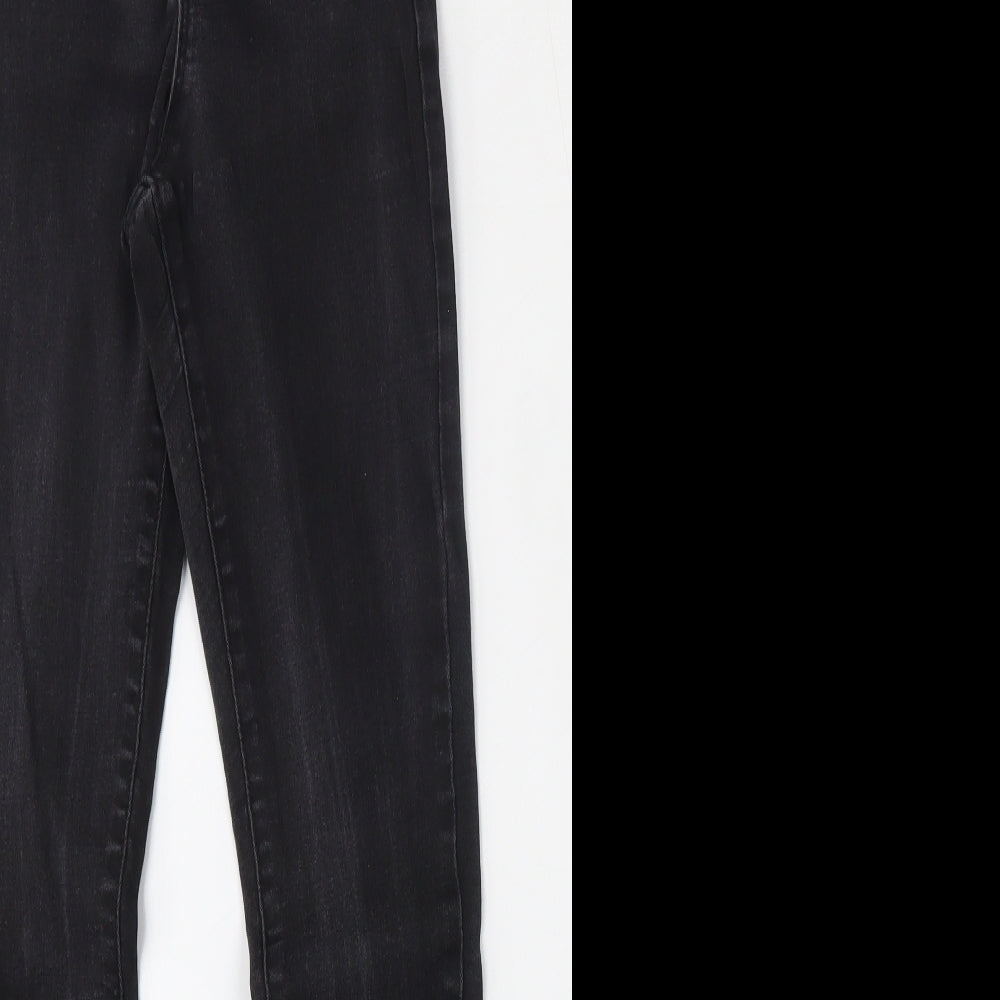 Denim & Co. Womens Black  Cotton Skinny Jeans Size 8 L32 in Regular Button