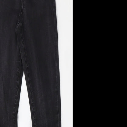 Denim & Co. Womens Black  Cotton Skinny Jeans Size 8 L32 in Regular Button