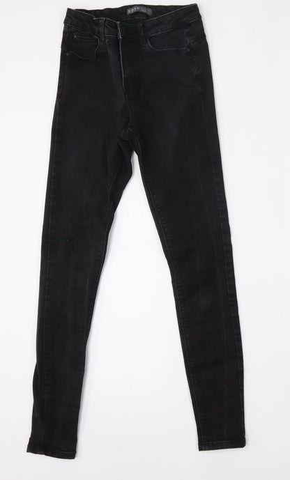 Denim & Co. Womens Black  Cotton Skinny Jeans Size 10 L28 in Regular Button