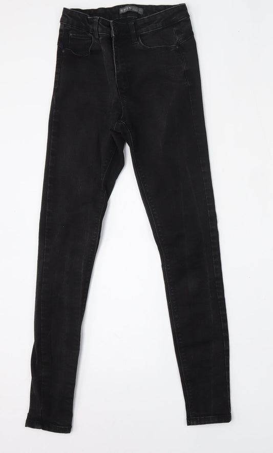 Denim & Co. Womens Black  Cotton Skinny Jeans Size 10 L28 in Regular Button