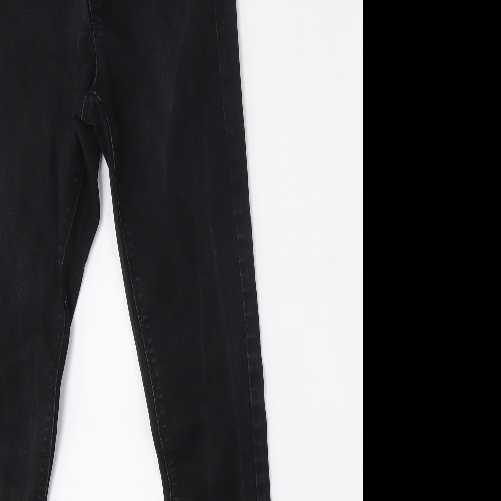 Denim & Co. Womens Black  Cotton Skinny Jeans Size 10 L28 in Regular Button