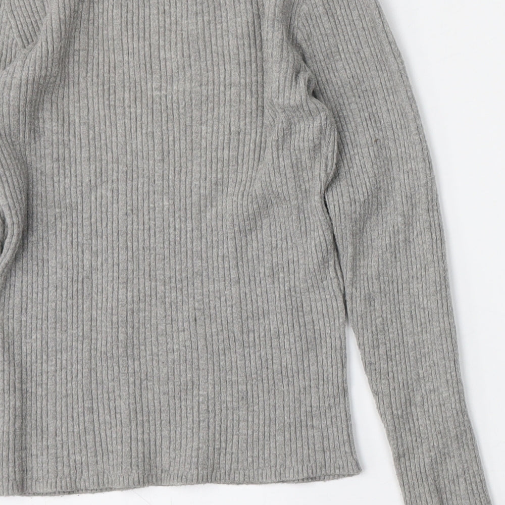 Primark Womens Grey Round Neck  Polyester Pullover Jumper Size 6