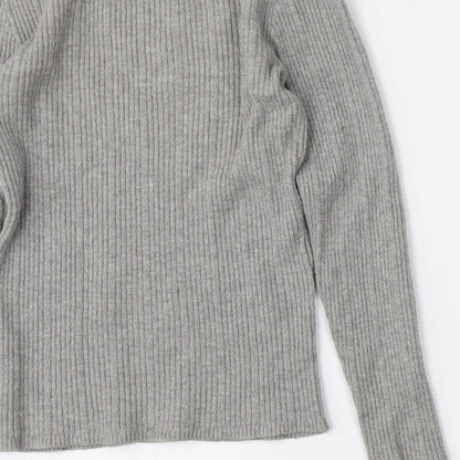 Primark Womens Grey Round Neck  Polyester Pullover Jumper Size 6