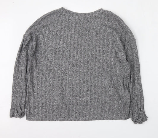 Primark Womens Grey Round Neck  Polyester Pullover Jumper Size 12