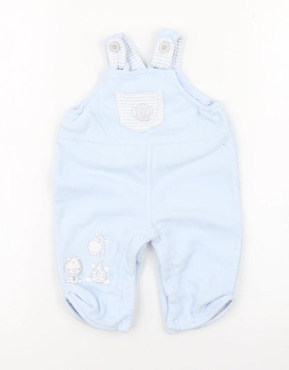 BabyBlue Boys Blue  Polyester Dungaree One-Piece Size 0-3 Months  Button