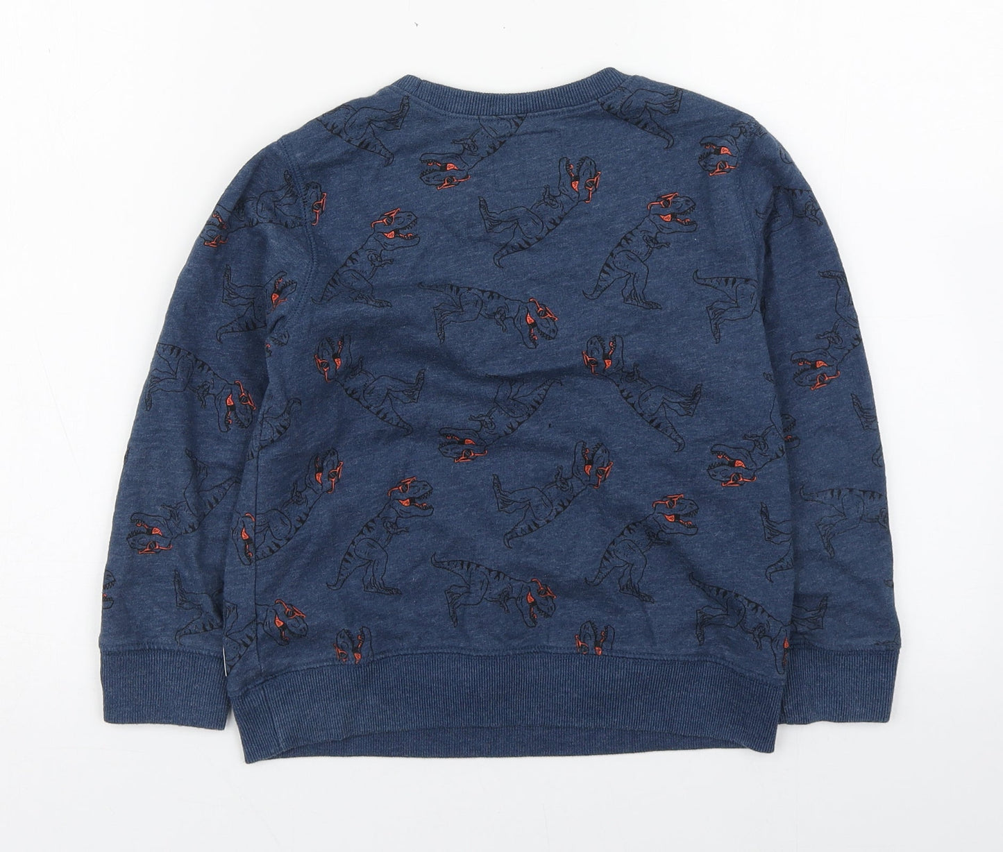 OshKosh B’gosh Boys Blue Geometric Cotton Pullover Sweatshirt Size 7 Years   - Dinosaur