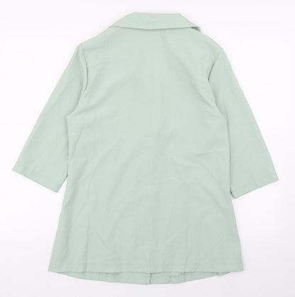 SheIn Womens Green   Overcoat Jacket Size M  Button
