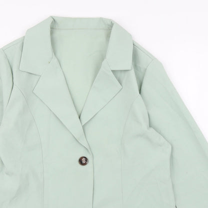 SheIn Womens Green   Overcoat Jacket Size M  Button