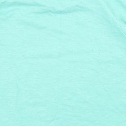 Matalan Girls Blue  Cotton Basic T-Shirt Size 5-6 Years Crew Neck  - Chest Pocket
