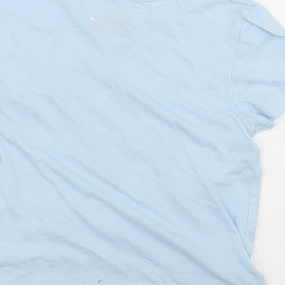 Primark Girls Blue  Cotton Basic T-Shirt Size 5-6 Years Crew Neck  - Dream