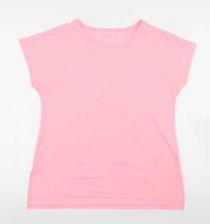 Dunnes Stores Womens Pink  Polyester Basic T-Shirt Size S Round Neck
