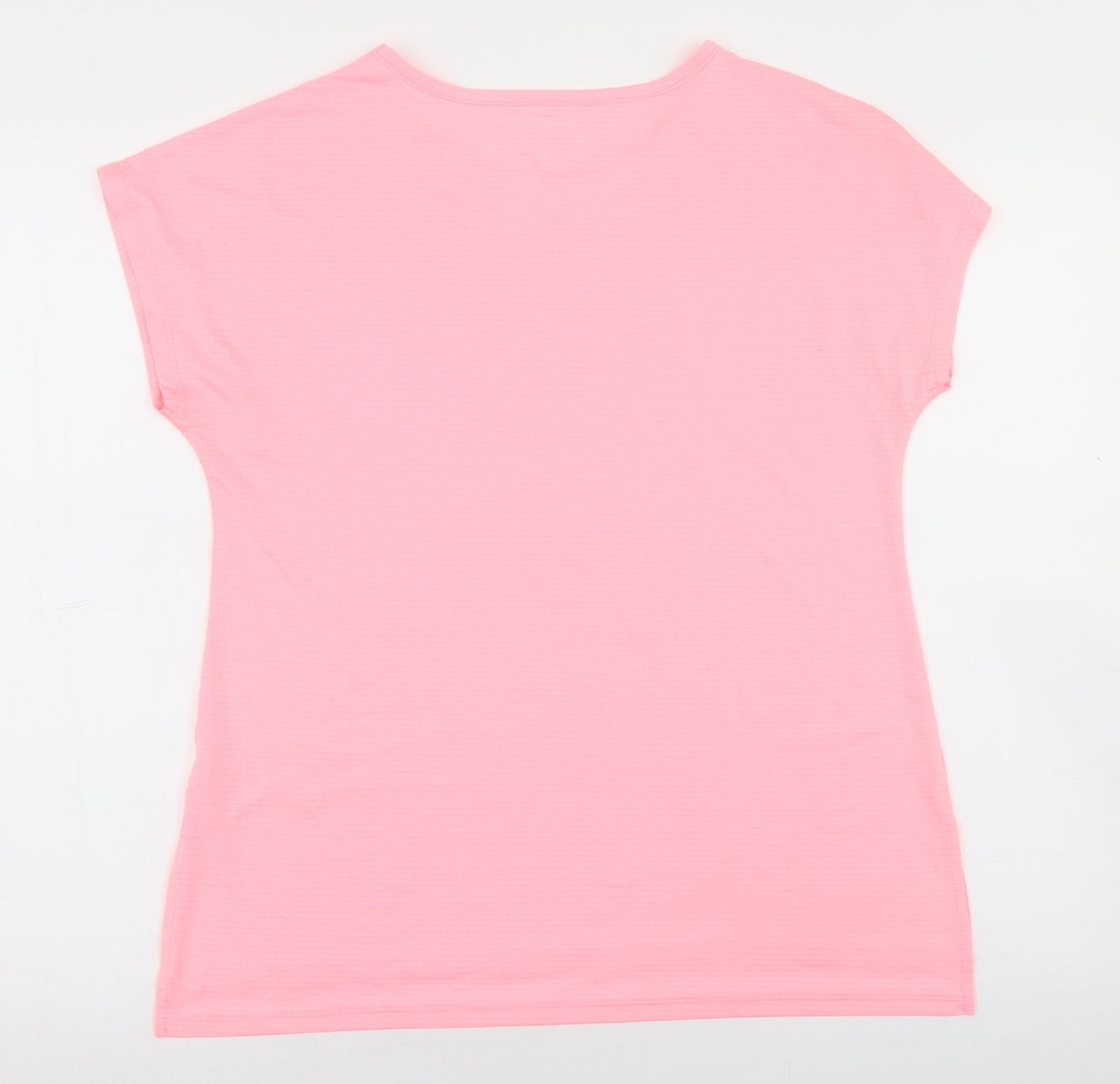 Dunnes Stores Womens Pink  Polyester Basic T-Shirt Size S Round Neck