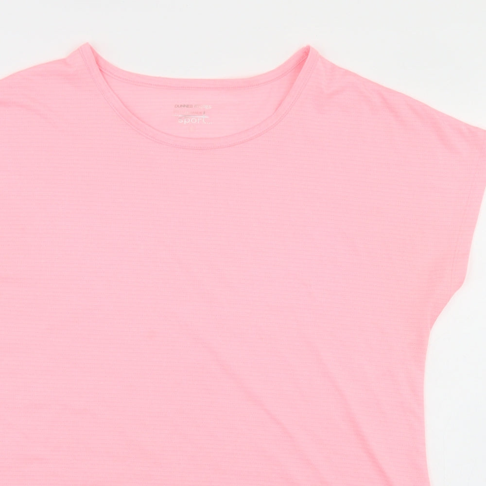 Dunnes Stores Womens Pink  Polyester Basic T-Shirt Size S Round Neck