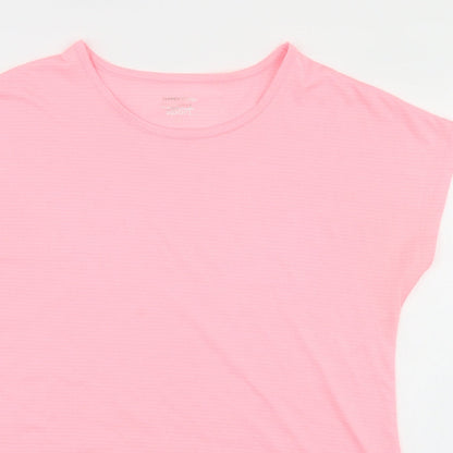 Dunnes Stores Womens Pink  Polyester Basic T-Shirt Size S Round Neck