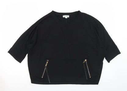 Womens UK Size M Paramour Black Cropped T-Shirt