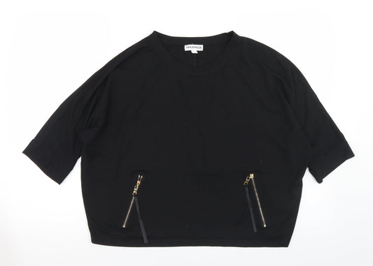 Womens UK Size M Paramour Black Cropped T-Shirt