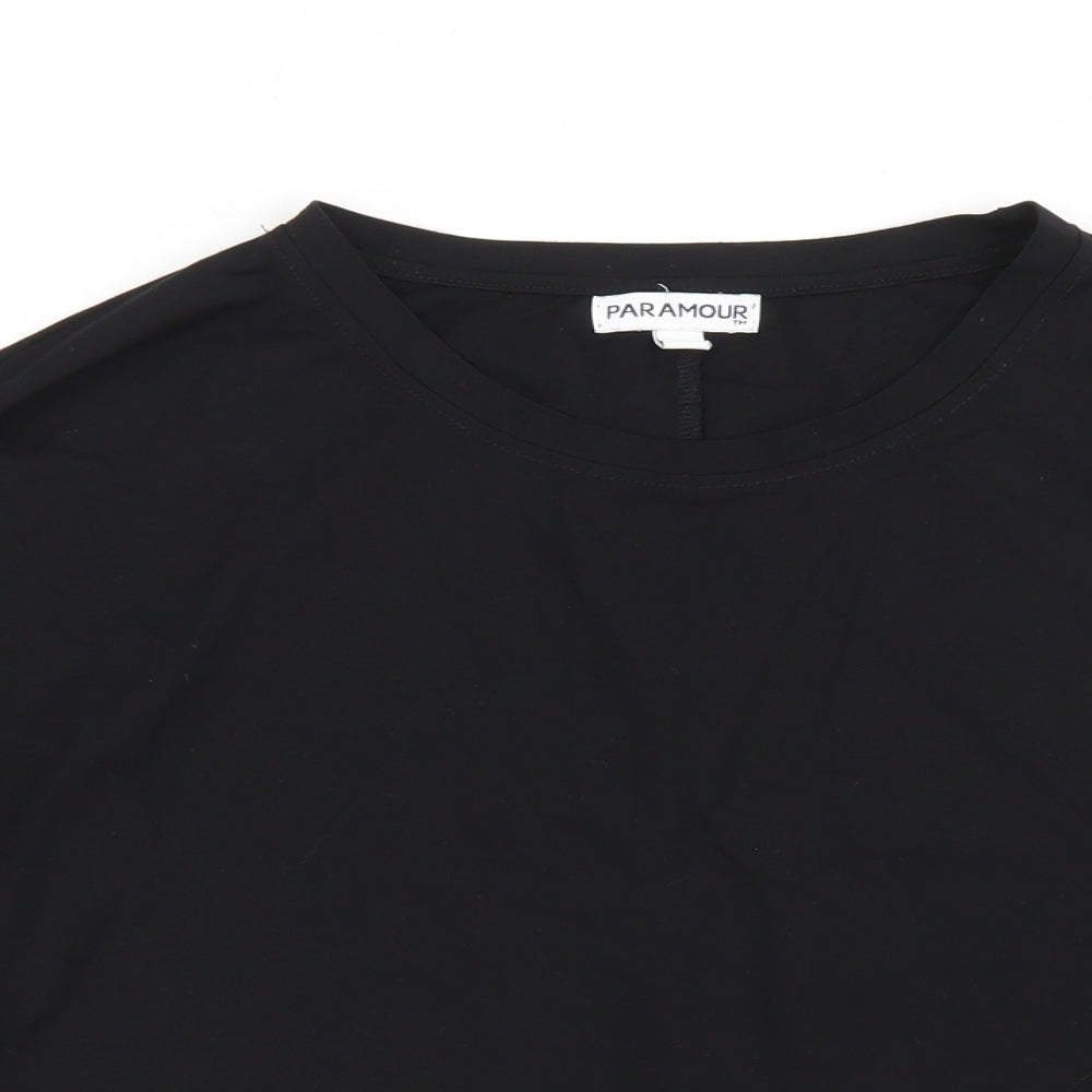 Womens UK Size M Paramour Black Cropped T-Shirt