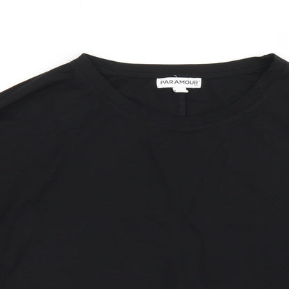 Womens UK Size M Paramour Black Cropped T-Shirt