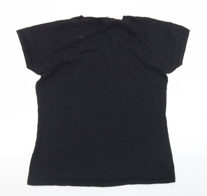 Womens UK Size XL Fruit of the Loom Black Basic T-Shirt