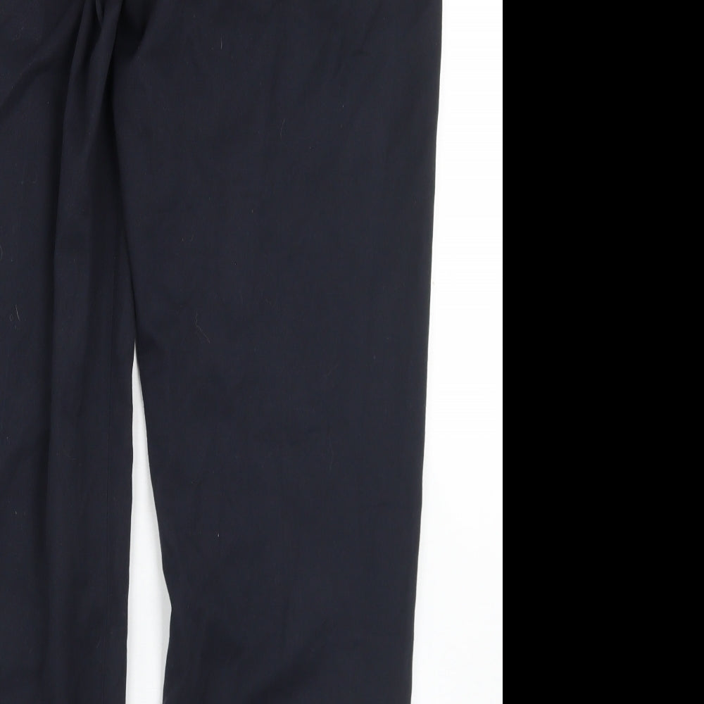 Dunnes Stores Mens Blue  Polyester Trousers  Size 38 in L30 in Regular Hook & Eye