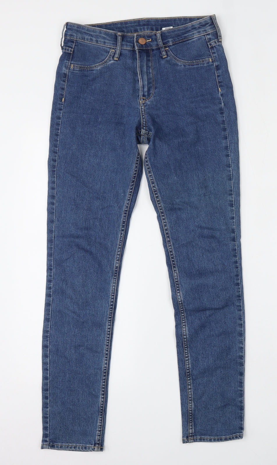 &Denim Womens Blue  Cotton Skinny Jeans Size 26 L28 in Regular Button