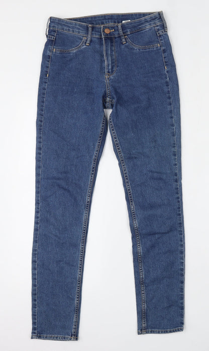 &Denim Womens Blue  Cotton Skinny Jeans Size 26 L28 in Regular Button