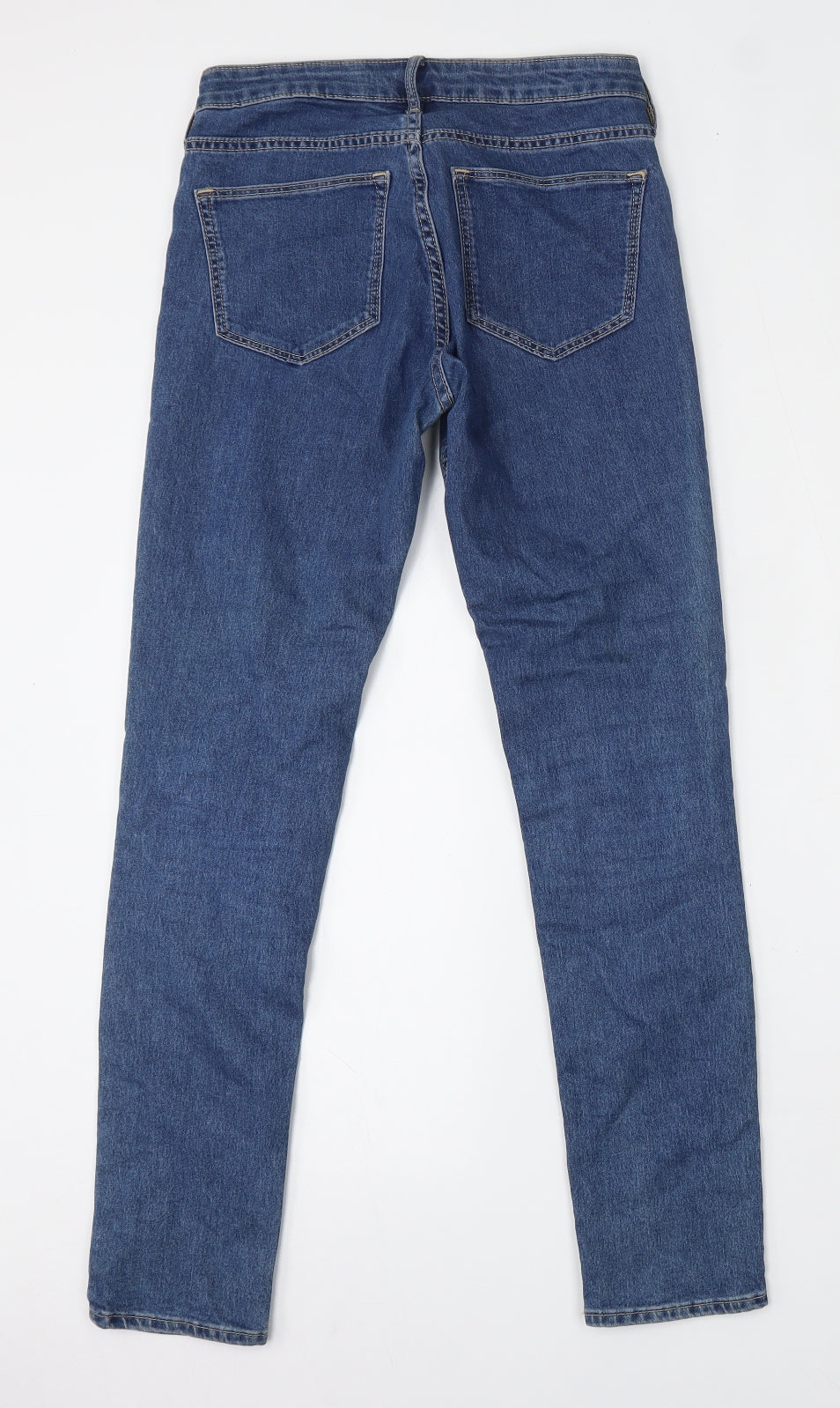 &Denim Womens Blue  Cotton Skinny Jeans Size 26 L28 in Regular Button