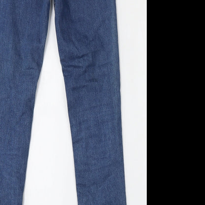 &Denim Womens Blue  Cotton Skinny Jeans Size 26 L28 in Regular Button