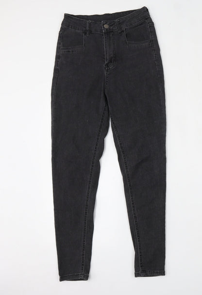 SheIn Womens Black  Cotton Skinny Jeans Size XS L25 in Regular Button